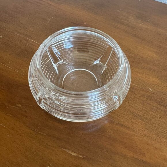 Art Deco Ribbed Glass Vanity Jar, Trinket Dish - Picture 3 of 8